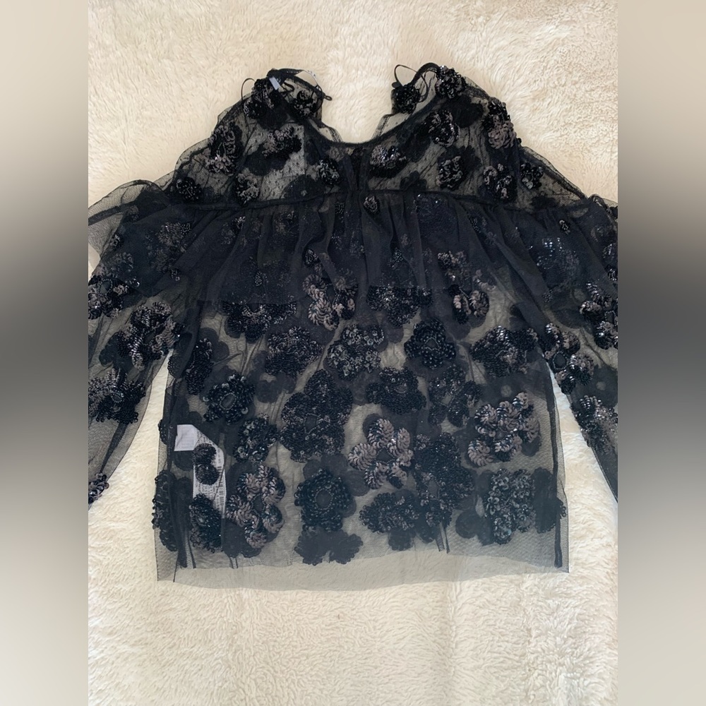 New Zara black sequin blouse - Picture 2 of 4